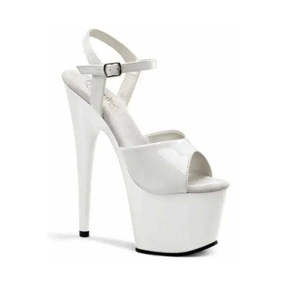 Open-Toe Ankle Strap Platform Sandals White Size 13