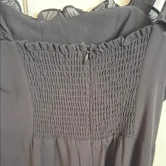 o.p.t. // Toile de Jouy Ruffle Hem Elegant Black Dress