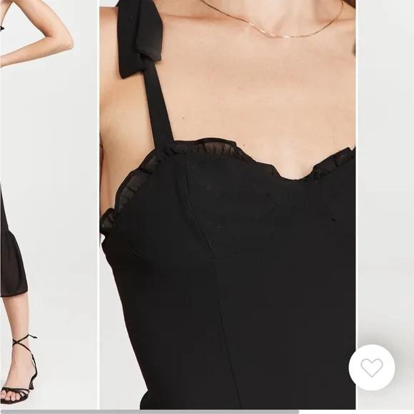 o.p.t. // Toile de Jouy Ruffle Hem Elegant Black Dress
