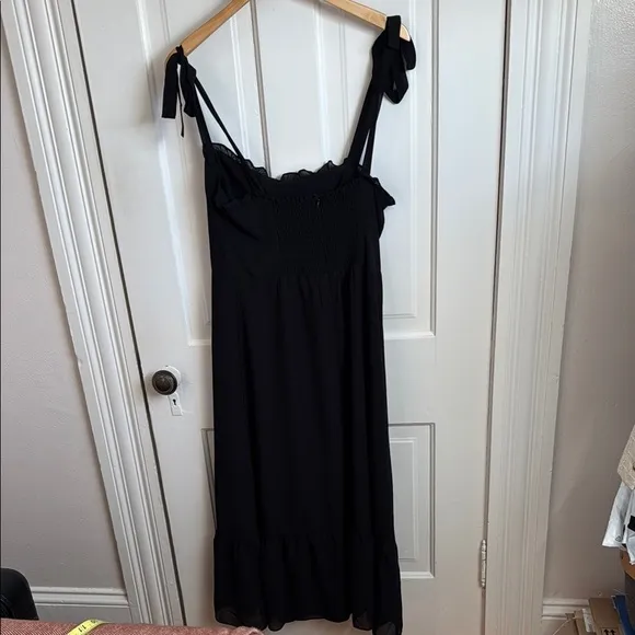 o.p.t. // Toile de Jouy Ruffle Hem Elegant Black Dress
