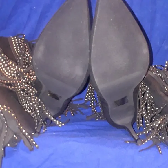 Over The Knee In Fringe Lace Heel Boot