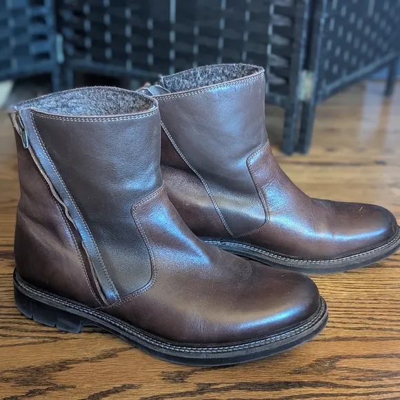 OVERLAND Men's Marvin Wool-Lined Leather Boots EU 43 Sz 9.5/10 Excel Used Cond
