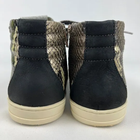 P448 Womens Skate High Top Sneakers Python Brown Snakeskin Glitter size 37 US 7