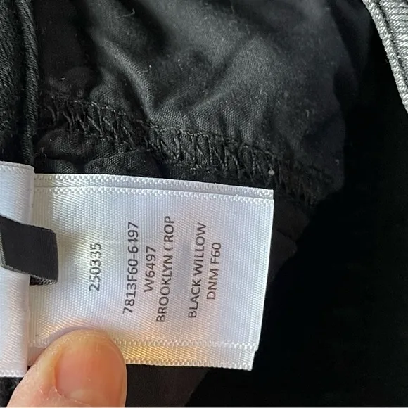 Paige Brooklyn Crop in Black Willow Wide-Leg Jeans Sz 26