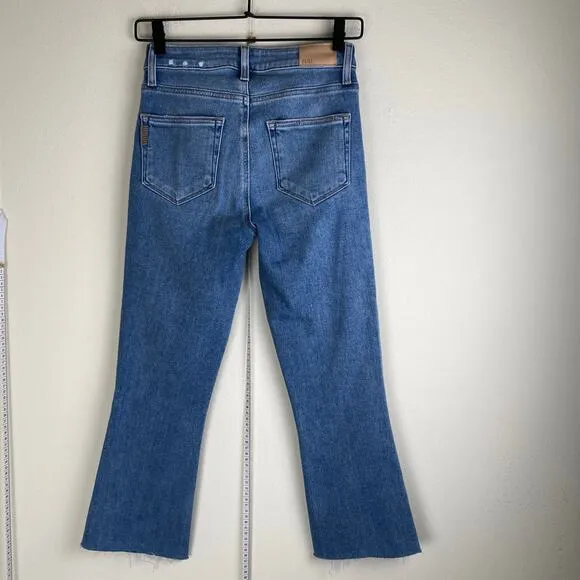 PAIGE Colette Crop Jeans Size 25 Light Blue Mel Distress Staple Designer Spring