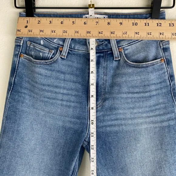 PAIGE Colette Crop Jeans Size 25 Light Blue Mel Distress Staple Designer Spring