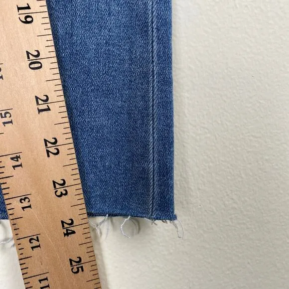 PAIGE Colette Crop Jeans Size 25 Light Blue Mel Distress Staple Designer Spring