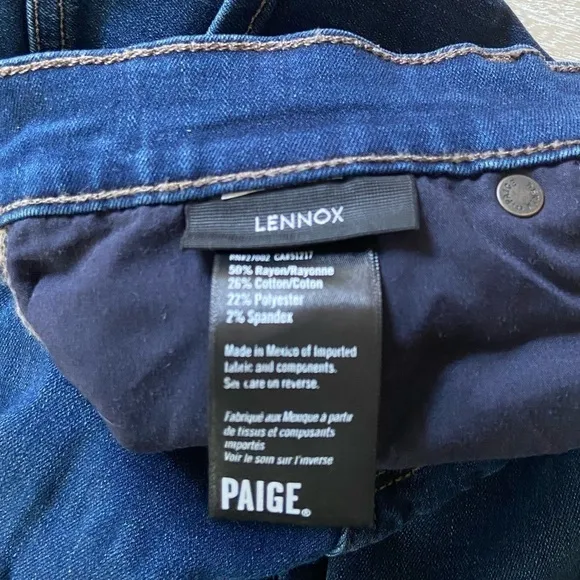 Paige Lennox Mack Premium Straight Fit Pants Men’s Dark Blue Denim Jeans 32