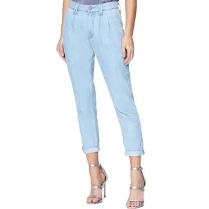 PAIGE light wash pleated trouser cuff jeans size 27