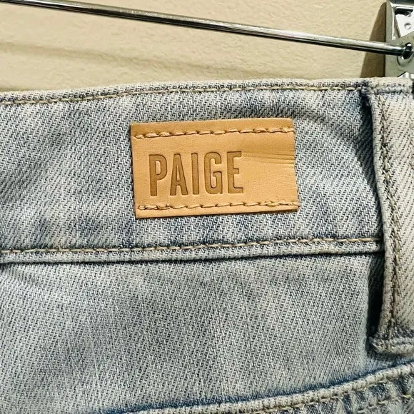 PAIGE light wash pleated trouser cuff jeans size 27