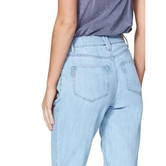 PAIGE light wash pleated trouser cuff jeans size 27