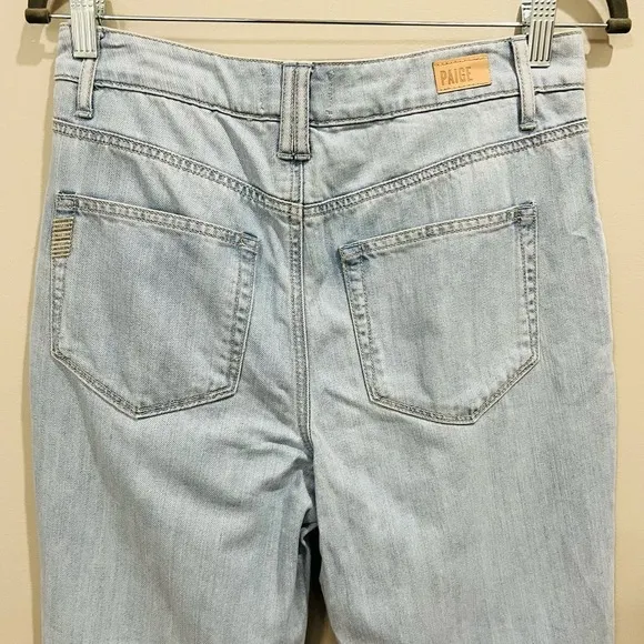 PAIGE light wash pleated trouser cuff jeans size 27