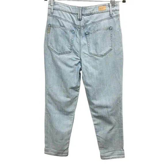 PAIGE light wash pleated trouser cuff jeans size 27