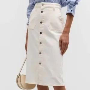 Paige Meadow Midi Skirt Tonal Ecru Size 6 Waist 28