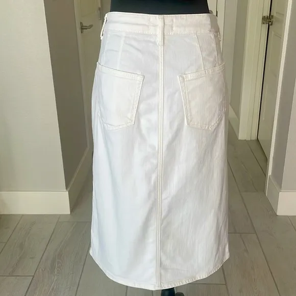 Paige Meadow Midi Skirt Tonal Ecru Size 6 Waist 28