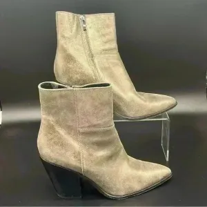 PAIGE Presley mettalic suede ankle boots size 10.5