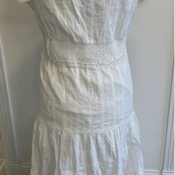 PAIGE SOLEDAD TIERED TEXTURED BOHO COTTON WHITE DRESS XL NEW WITH TAGS $249