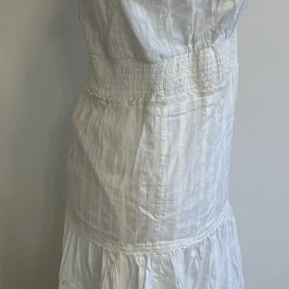PAIGE SOLEDAD TIERED TEXTURED BOHO COTTON WHITE DRESS XL NEW WITH TAGS $249