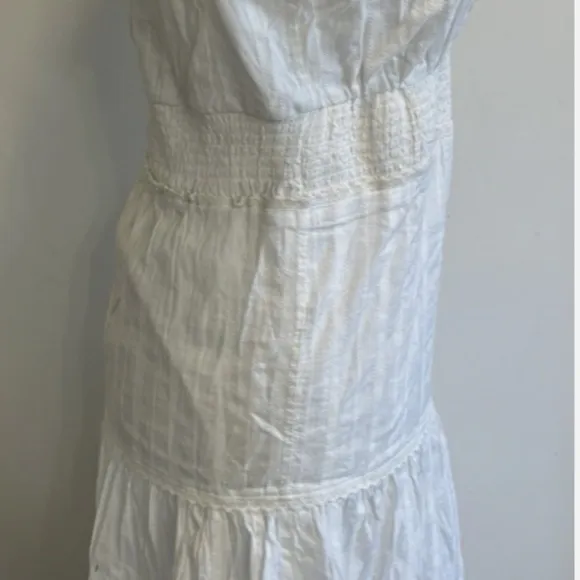 PAIGE SOLEDAD TIERED TEXTURED BOHO COTTON WHITE DRESS XL NEW WITH TAGS $249
