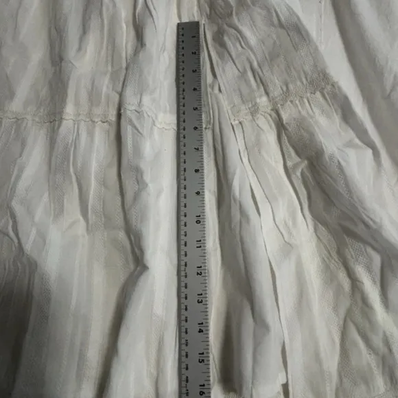 PAIGE SOLEDAD TIERED TEXTURED BOHO COTTON WHITE DRESS XL NEW WITH TAGS $249