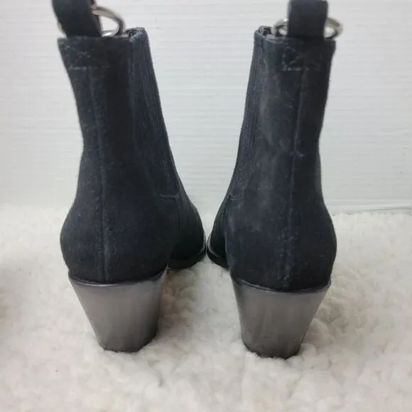 Paige Laney Women's Ankle Bootie Size 6 Black Suede Western Cowboy Boots