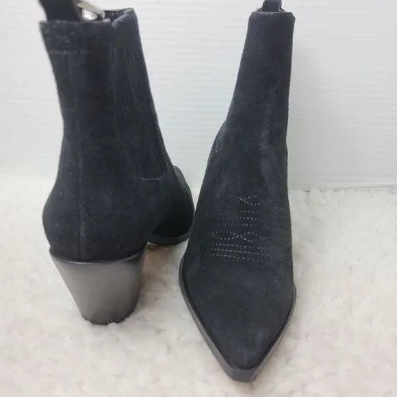 Paige Laney Women's Ankle Bootie Size 6 Black Suede Western Cowboy Boots