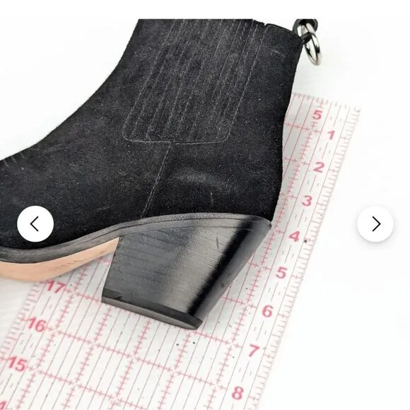 Paige Laney Women's Ankle Bootie Size 6 Black Suede Western Cowboy Boots