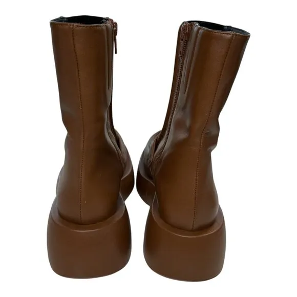 Paloma Barcelo Mika Iris Leather Loafer Boots. Sz: EU 38/US 7.5 - 8.0