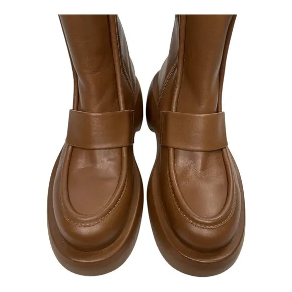 Paloma Barcelo Mika Iris Leather Loafer Boots. Sz: EU 38/US 7.5 - 8.0