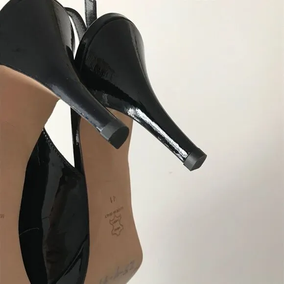Pancaldi Platform Heels Patent Leather Sandals