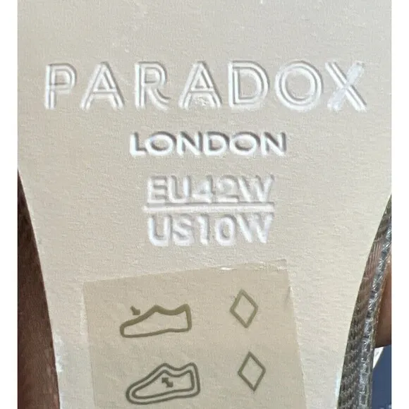 Paradox London Tessa Wedge Evening Gold Sandals Comfort Chic Cute SZ 10W NWOB