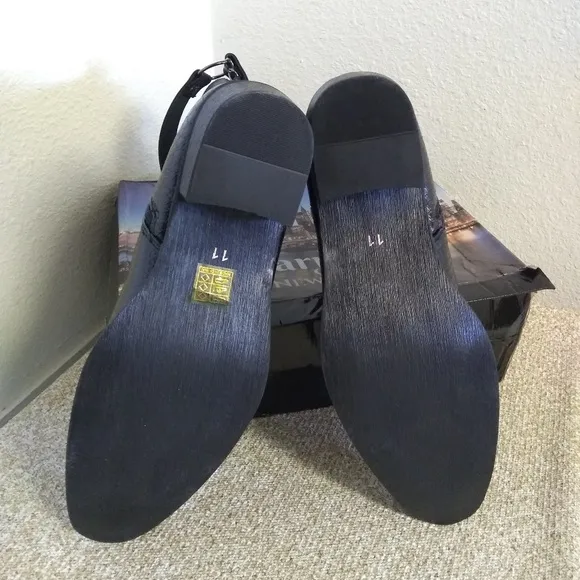 Parrazo Of NY Embossed Black Leather Boots
