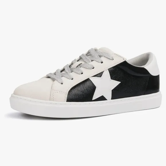 PARTY Women's Fashion Star Sneaker Lace Up Low Top Comfortable Cushioned Walking