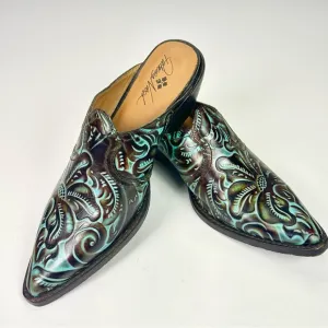 Patricia Nash Women’s Slip On Mules / Boots Turquoise Tooled Battista Size 9.5