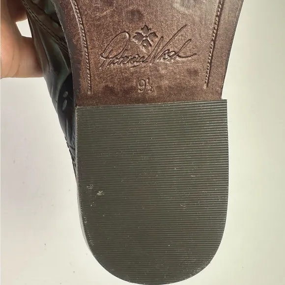 Patricia Nash Women’s Slip On Mules / Boots Turquoise Tooled Battista Size 9.5