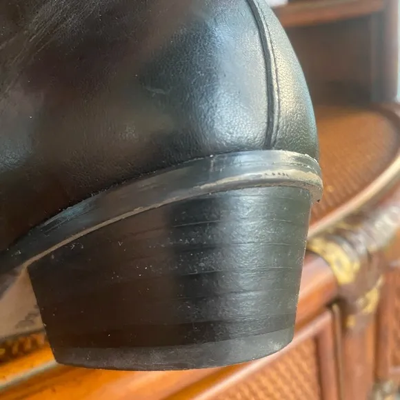 Paul Green Black Leather Ankle Boots SZ 7