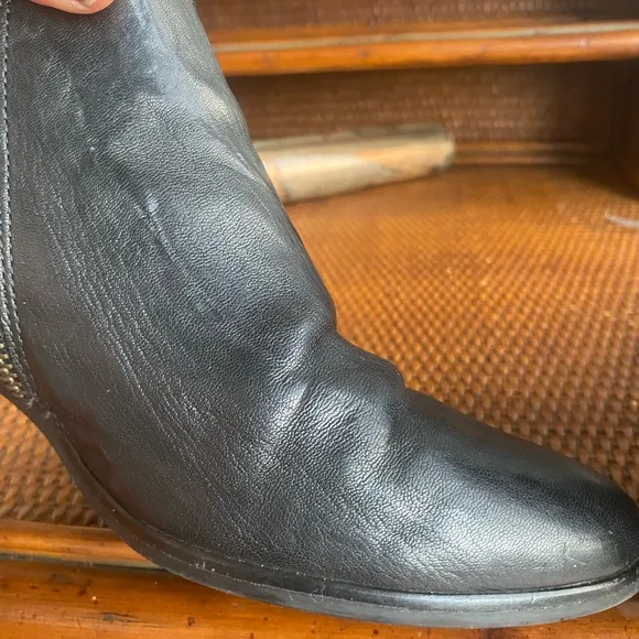 Paul Green Black Leather Ankle Boots SZ 7