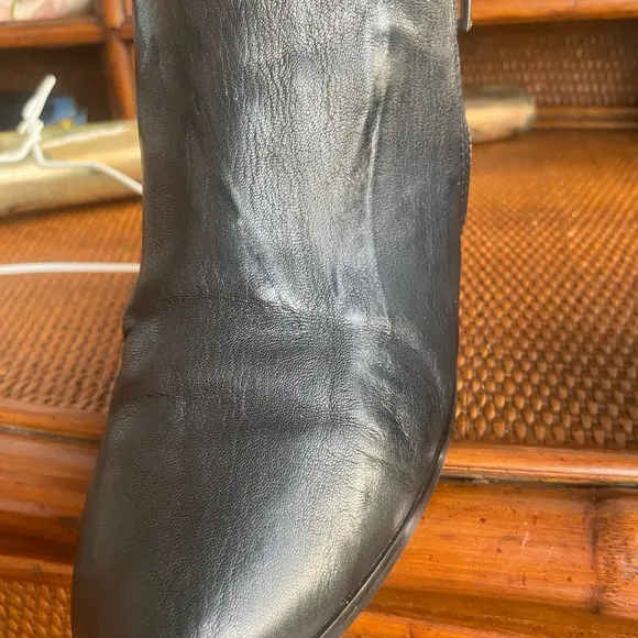 Paul Green Black Leather Ankle Boots SZ 7