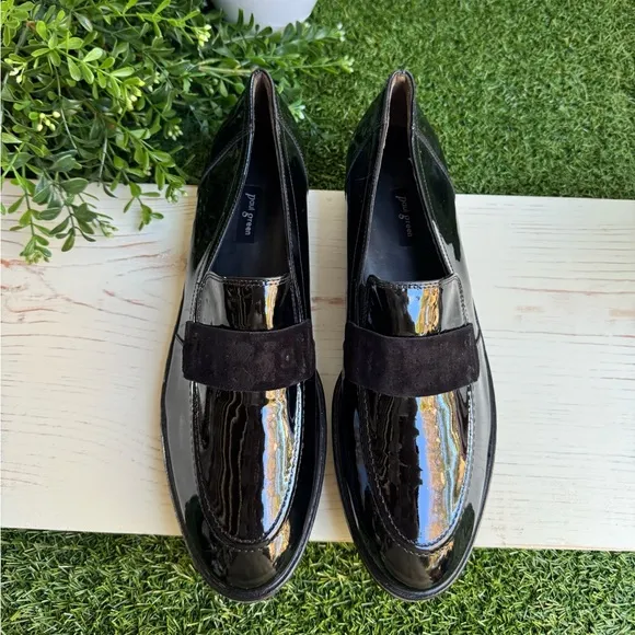 Paul Green Black Patent Leather Loafers very comfortable US size 10.5 UK size 8