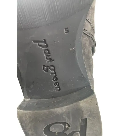 Paul Green Echt Leder Women Boots 5 Gray Suede Side Zip Heeled Ankle Boots 19531
