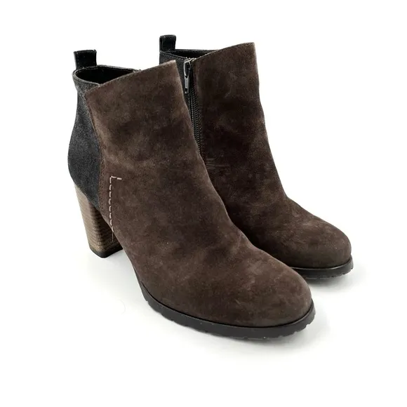 Paul Green Rockin Brown Suede Leather Ankle Booties Size 7
