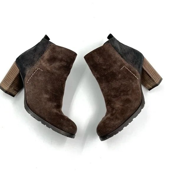 Paul Green Rockin Brown Suede Leather Ankle Booties Size 7