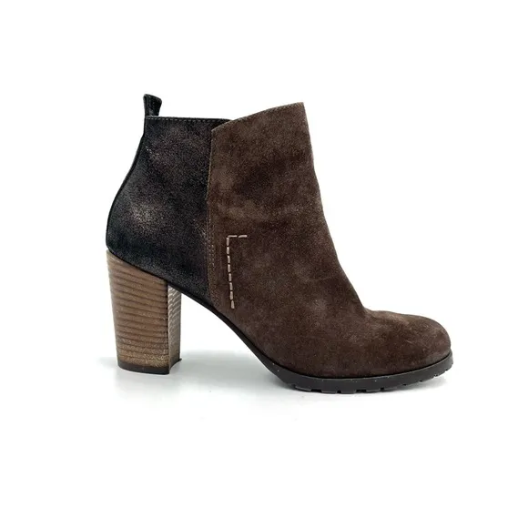 Paul Green Rockin Brown Suede Leather Ankle Booties Size 7