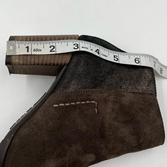 Paul Green Rockin Brown Suede Leather Ankle Booties Size 7