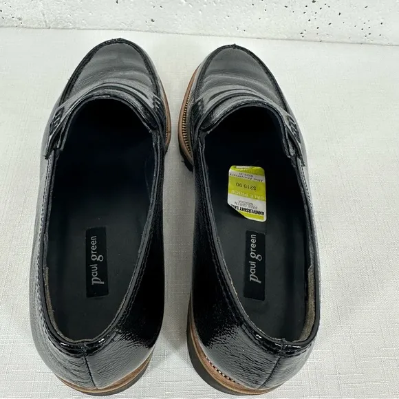 Paul Green Size 6.5 UK 4 Natasha Black Patent Leather Penny Loafers