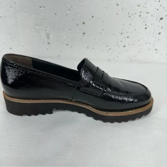 Paul Green Size 6.5 UK 4 Natasha Black Patent Leather Penny Loafers
