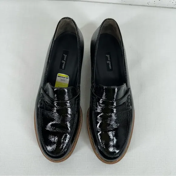 Paul Green Size 6.5 UK 4 Natasha Black Patent Leather Penny Loafers