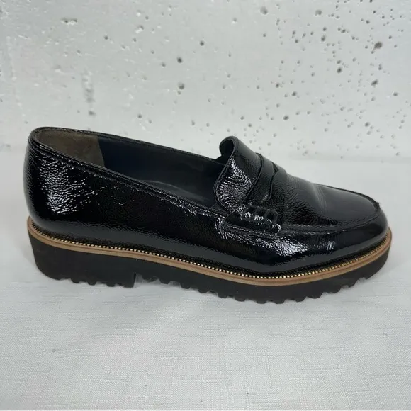 Paul Green Size 6.5 UK 4 Natasha Black Patent Leather Penny Loafers
