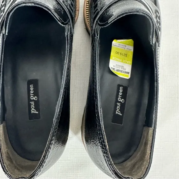Paul Green Size 6.5 UK 4 Natasha Black Patent Leather Penny Loafers