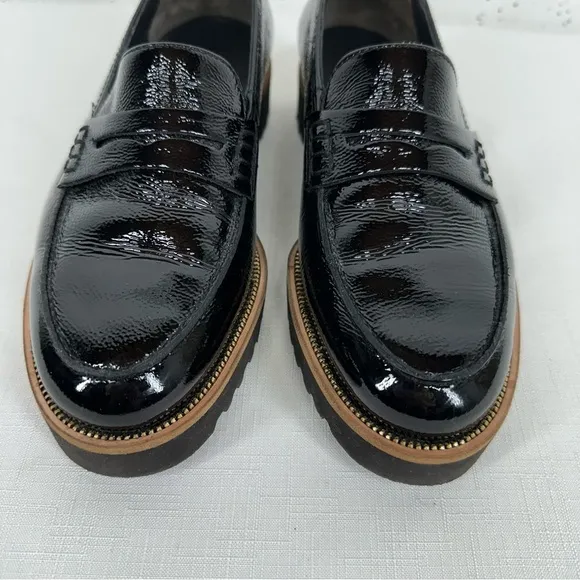Paul Green Size 6.5 UK 4 Natasha Black Patent Leather Penny Loafers